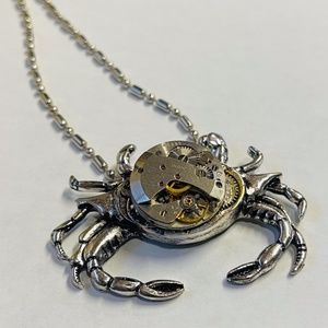 🆕 Steampunk Crab Necklace Hand Crafted